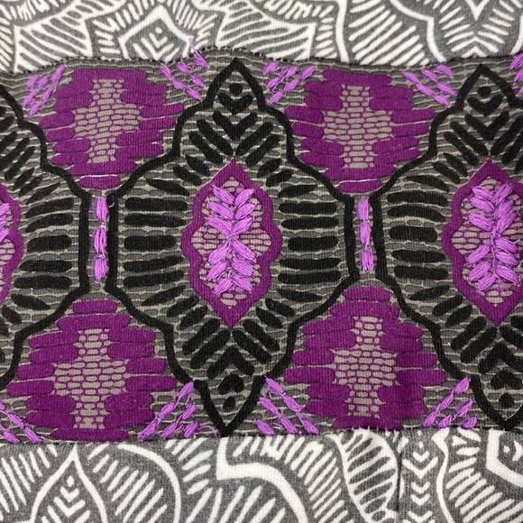 Prana Women's Skye Gray Purple Halter Maxi Dress Empire Waist Embroidered Size M - Picture 8 of 10